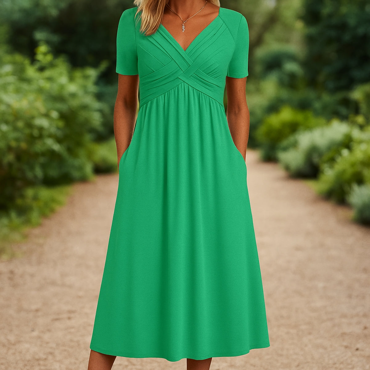 Nadya™ | Lätt sommarklänning med V-ringning