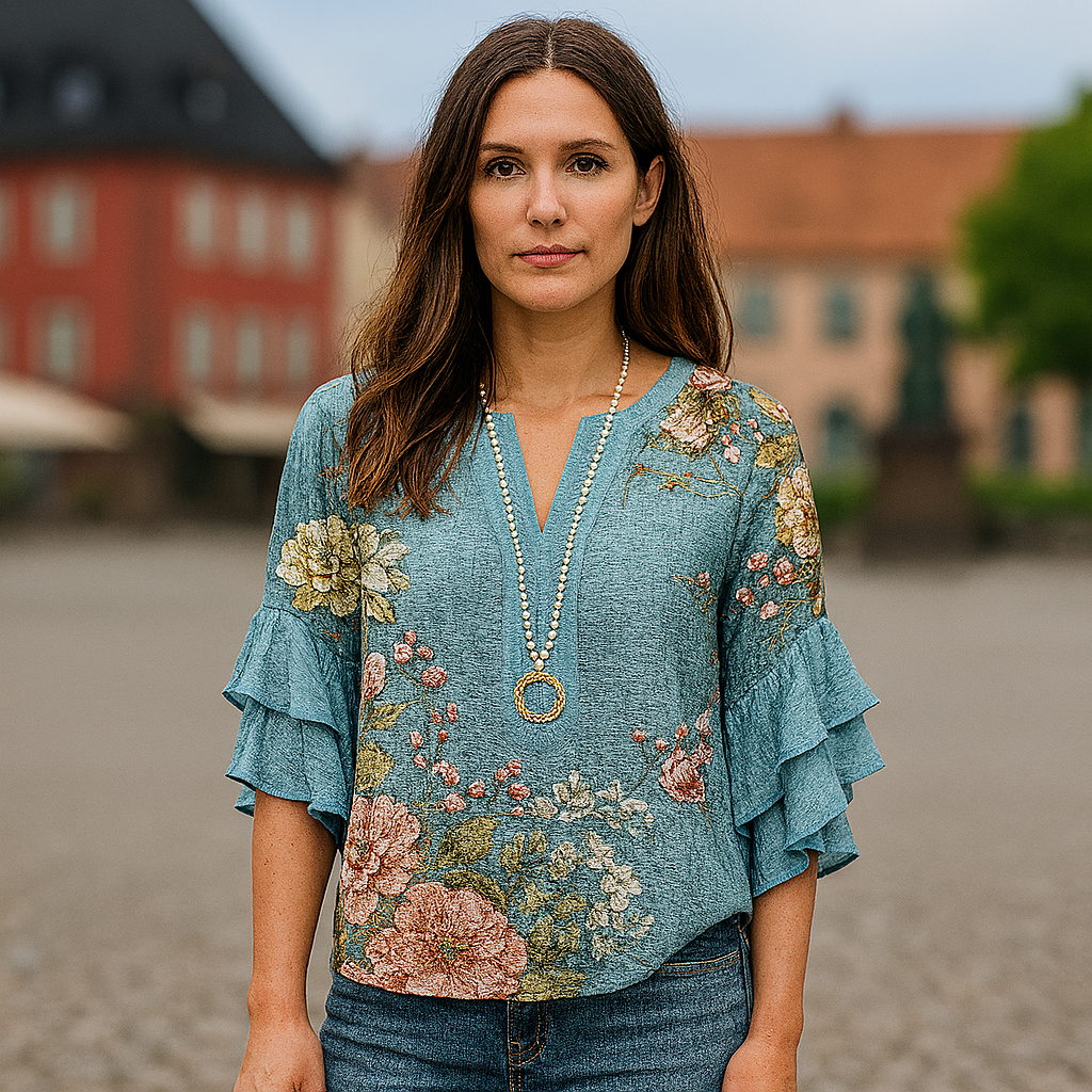Marina™ | Vintageblus med Blommönster