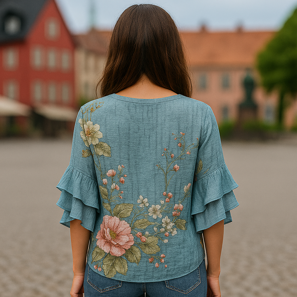 Marina™ | Vintageblus med Blommönster