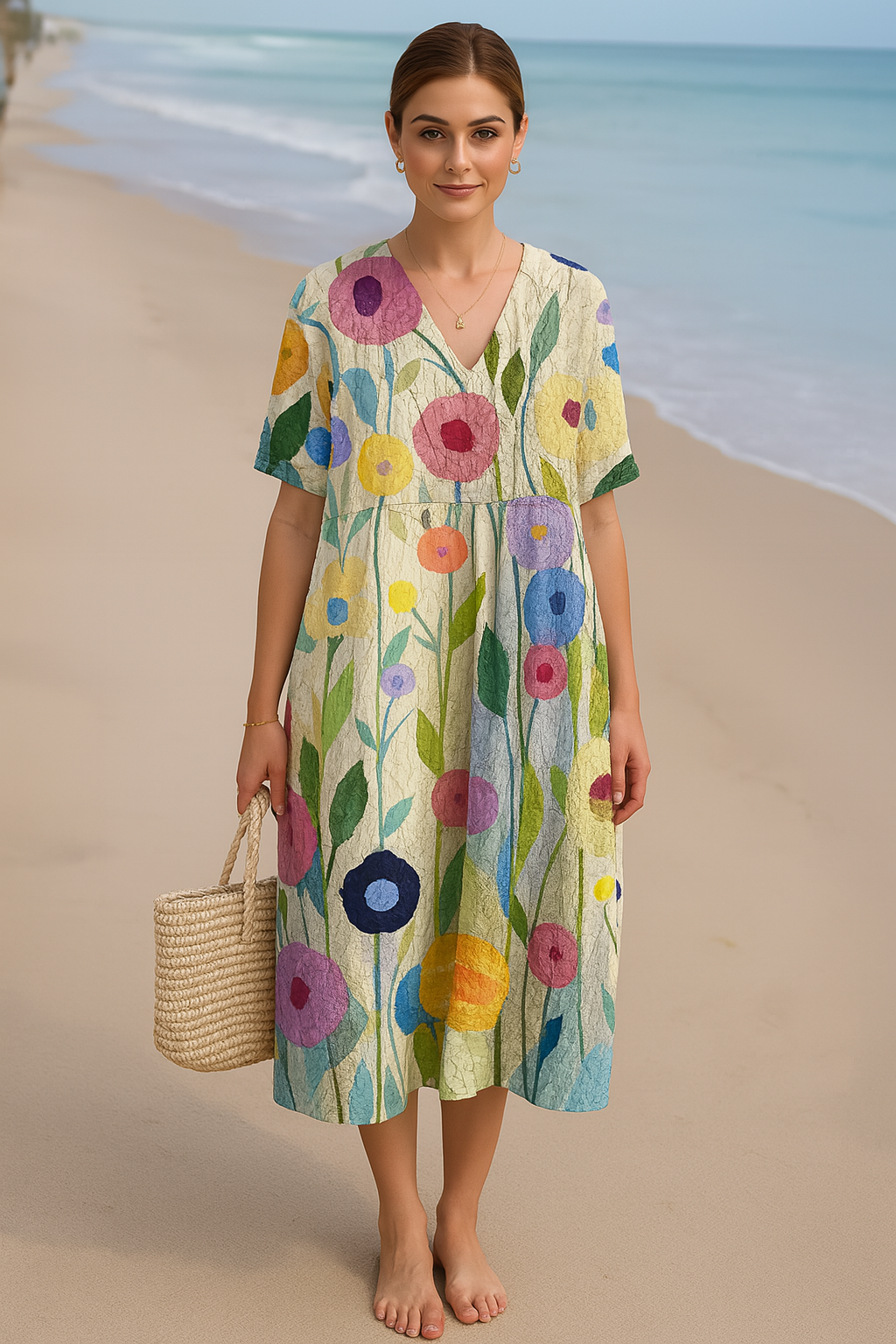 Lorena™ | Komfortabel Hawaiiklänning med Blommor