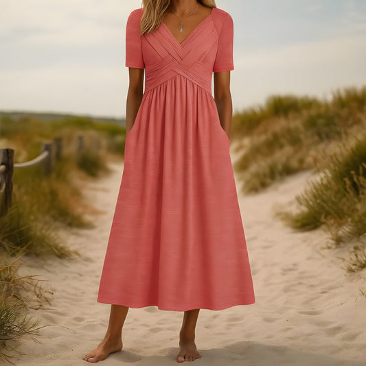 Nadya™ | Lätt sommarklänning med V-ringning