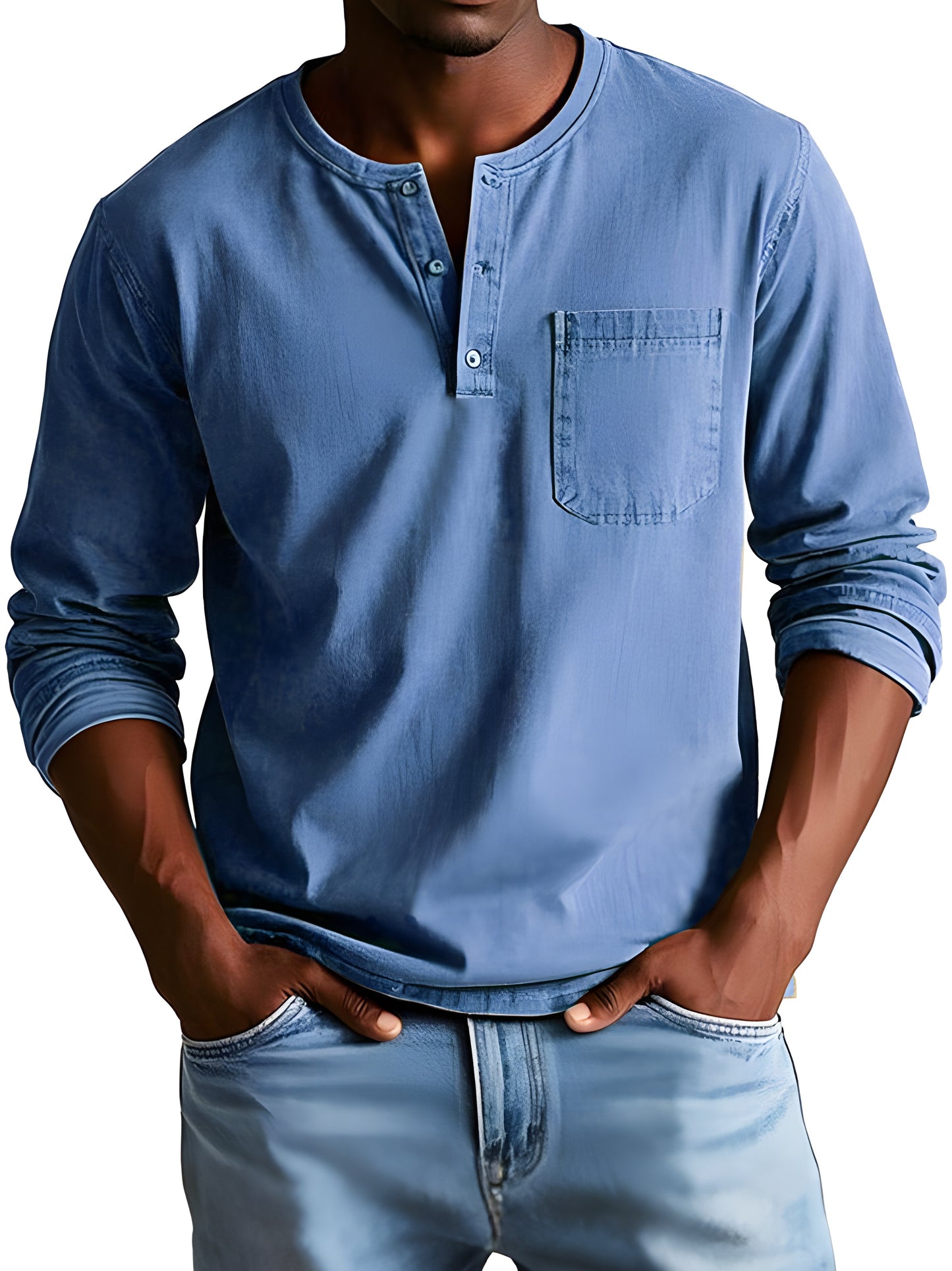 Lars™ | Tidlös långärmad tröja med Henley-krage